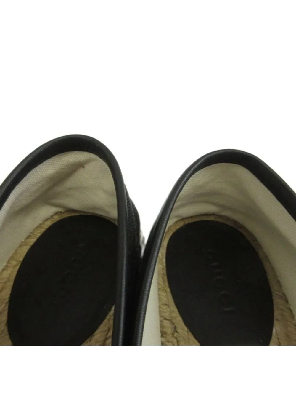 Gucci GG Canvas Espadrille Slip-on Flat Shoes All Over Print Navy Beige